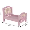 تذكارات Nordic Retro Mini Bed Baby Po Pros Wooden Bead Bed Bed Baby Baby Doll Born Prograg