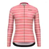 Racing Jackets 2023 Dames met lange mouwen streeptruien Raudax Autumn Sports Road Bicycle Cycling Clothing Ropa de Ciclismo Mujer