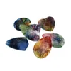 Pendentif Colliers Couleur Agate Collier de pierres précieuses en forme de coeur Naturel coloré Pierre brute DIY Chaîne de pull