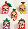 犬のアパレル小犬のためのかわいいフルーツ服パーカー暖かいフリースペット服子犬猫コスチュームコートコートジャケットスーツ231113