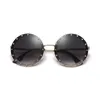 Sonnenbrillen 2019 Luxus Runde Damen Sonnenbrillen Kristallniet Designer Damenmode Sonnenbrillen Klassische Markendesigner Shades T230414