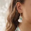 Boucles d'oreilles pendantes 10 paires de perles de coquillage naturel blanc, grappe d'étoiles de mer, crochets d'oreille en laiton doré, bijoux quotidiens simples pour femmes