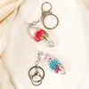 Keychains Natural Presses Flower Harts Cute Small Keys Keyrings Creative Dried Floral Accessories Sweet Korean Keychain