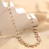 Choker luxe ontwerp Pearl Crystal Necklace 2023 Korea Trend Elegant Chain Party Wedding Beidal Sieraden Accessoires