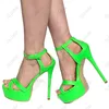 Olomm New Women Platform Sandals Ankle Strap Sexy Stiletto High Heels Open Toe Gorgeous Nude Pink Dress Shoes US Plus Size 5-20