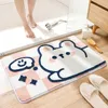 Bath Mats Absorbent Floor Mat Pink Bathroom Door Non Slip Flocked Upholstered Foot