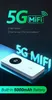ルーターChaneve Mifi Hotspot 5GポータブルモデムモバイルSIM WiFiルーターデュアルバンド5000 MAHバッテリー付き5.8GHz最大32ユーザーQ231114まで接続
