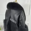 Veste femme vestes manteau de fourrure naturelle 2023 Style veste en cuir avec hiver réel 231114