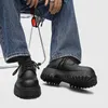 Outono novo masculino preto casual sapatos de couro designer de moda baixa gangue fundo grosso aumentando sapatos masculinos 111623a