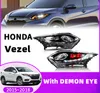 Bilstrålkastare glödlampa för Honda Vezel 20 15-20 18 Front Lamp Demon Dayime Running Lights LED Signal Strålkastare