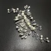 Sıcak Satış Gümüş Renkli Tiara Saç Taraklar Gelin Gelin Ucuz İnci Kristal Başlık Düğün Saç Aksesuarları Gelin Takı