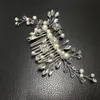 Hot Sale Silver Color Tiara Hair Combs For Women Bruid Cheap Pearl Crystal Headpiece Wedding Haaraccessoires Bridale sieraden