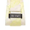 Bow Ties 2023 Yellow Champagne Floral Tie For Men Gift Fashion Brand Wedding Party Necktie Handky Cufflinks Wholesale Hi-Tie Designer