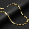 Collana a catena italiana Figaro a maglie in oro massiccio 14k 60 cm da 4 a 6 8 10 mm 12352O