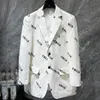 Designer Printing Mens Blazers Cotton Linen Fashion Coat Jackets Business Casual Slim Fit Formal Suit Blazer Men Suits Styles