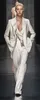 디자이너 새틴 여성 바지 정장 세트 사용자 정의 3 개 흰색 정식 옷깃 레이디 파티 파티 유명 인사 드레스