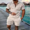 Men's Tracksuits Activewear Shirt Set Casual Streetwear Solid Short Sleeve And Shorts Breathable 2 Piece SetMen's Men'sMen's