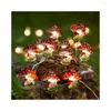 Dekorative Blumen 1 Set Osterlichterkette Batteriebetrieben Einfach zu installieren 20/30 LED-Birnen Kupferdraht Pilzlampe Wohnkultur