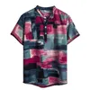 Camisetas masculinas praia gurtleneck de camisa de flor curta Cardigan Hawaiian's Clothes Social Dress Solid Solid