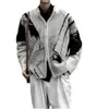 Cardigan en polaire de vison teint par nouage pour homme, pull-over, manteau de rue, hip-hop, tricot épais avec fermeture éclair, automne et hiver