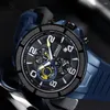 Montres-bracelets MEGIR RUIMAS Militaire Sport Montres Hommes Top Marque Chronographe Quartz Montre Homme Étanche Montre-Bracelet Bleu Relogio Masculino 587