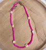 Catene colorate con ciondolo a forma di fiore, collana di perline per donna, moda, boemia, perline di riso, girocollo, clavicola, accessori per gioielli da spiaggia regolabili