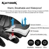 Ski Gloves KUTOOK Winter Goatskin Leather Mittens Thinsulate Snowboard Thermal Warm Skiing Waterproof Men Women 231114