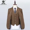 Ternos masculinos Blazers S-5XL Jaqueta Colete Calças Clássico Listrado Business Workwear Noivo Vestido de Noiva Coreano Slim Fit Terno 3 Peças Conjunto Prom Tuxedo 231115