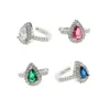 Backs Boucles d'oreilles Waterdrop Cubic Zirconia Birthstone Cz No Piercing Clip On Earring Ear Cuff 1 Piece