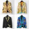 2024 Yüksek kaliteli tasarımcı moda adam takım elbise blazer ceketler katlar erkekler için çiçek desen stilist mektup nakış uzun kollu gündelik parti düğün