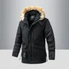 Heren donsparka's Warme parka's voor mannen met capuchon Bont Capuchon Wintermode Kleding Plus Size Outdoor Fleece Lind-jassen 231114