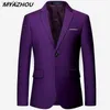 Мужские куртки New li роскошный мужской пиджак большого размера 6XL Тонкий однотонный пиджак модный деловой банкетный свадебный пиджак S-6XLL231115
