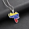 Pingente colares moda venezuelana mapa bandeira colar de aço inoxidável venezuelanos homens mulheres ouro / prata cor mapas jóias presente