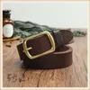 Belts Belt Men's Trendy Jeans Whole Piece Of Pure Cowhide Handmade Retro Leather Copper Buckle Soft Men