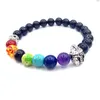 Perlé Jln Sept Chakra Bouddha Bracelet Énergie Yoga Pierre précieuse avec accessoire du Tibet Perles de puissance Bracelets pour cadeau Drop Livraison Bijoux Dhn6K