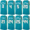 Imprimer Hommes Femmes City Basketball LaMelo Ball Jersey 1 Terry Rozier 3 Gordon Hayward 20 Mark Williams 5 Brandon Miller 24 Chemise gagnée Vert Bleu Noir Blanc Violet