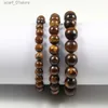 Chain Natural Stone 6/8/10mm Beads Tiger Eye Bracelet ic Men Women Buddha Black Lava Bracelets Minimalist Yoga Meditation JewelryL231115