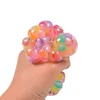 6,0 cm de bola mole Fidget Toy Rainbow Water Waters Mesh Mesh Uva Bola Bola Anti Estresse Bola de Estresse Alívio Desenvolvimento Toys Ansiedade