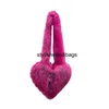 stylisheendibags Faux Fur Winter Women Handbags Cute Plush Ladies Heart Shaped Shoulder Bag Cute Female Clutch Purse Love Handbags Messenger Bag