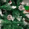 6ft 1000 Branch Automatic Christmas Tree With Pine Cones Premium Artificial PVC Art Navidad Xmas Decoration 211021 ZZ