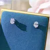 Brincos de argolas clássicas hexagon single Diamond Zircon Jóias de personalidade da noiva para mulheres puleiras de nariz