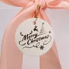 10 st gratulationskort Jul Merry Taggar Bronze Gift Hangers Cirkulära papper Juldekorativa presentkort Diy Gift Packaging Tack Card 231115