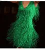 Casual Dresses Women Sexy Tassel V Neck Backless Club Night Prom Ballroom Samba Fringe Dance Flapper Pencil Mini S5xl 230414