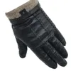 Five Fingers Gloves Winter Men's Fashion Sheepskin Genuine Leather Gloves Cotton Lining Winter Gloves Keep Warm Driving Riding Outdoor Black 202 231115