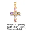 Charms Big Rainbow Colorf Cross Cross Wiselds do naszyjnika złota platowana miedziana cyrkon relius biżuterię biżuterię