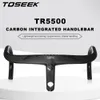 Componentes do guidão de bicicleta TOSEEK TR5500 Road Full Carbon Fiber Stem Integrado Guiador de bicicleta Ultra Light 28,6mm Peças de ciclismo Acessórios 231115