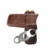 Travel Leather Cigar Case 2 ПК содержит увлажняющие крем
