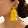 Dangle Earrings Handmade Bead Tassel Petal For Women Girl Elegant Luxury Trend Boho Design Lace Cotton Pendientes Unique Charms Jewelry