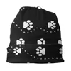 Berets Dog Patas Moda Bonnet Fina para Homens Mulheres Skullies Beanies Ski Caps