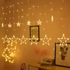 Strings 2.5M 220V LED Kerstster Garland Gordijn Licht Outdoor String Fairy Lamp voor Xmas Tree Holiday Wedding Year Decorled